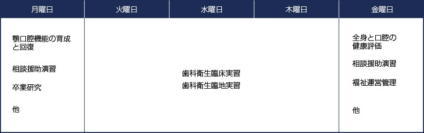 4年次の時間割